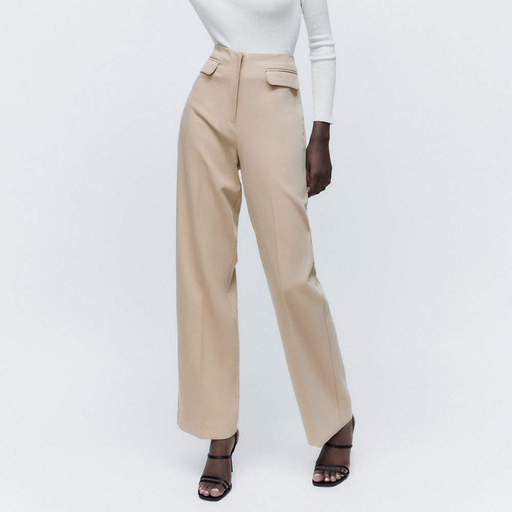 NWT Zara high-waisted flap pants